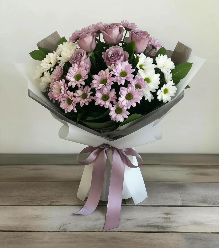 Букет цветов из: Хризантемы и Розы в Новоорске