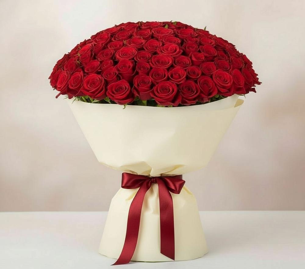 Букет 101 Красная роза Милано в Новоорске