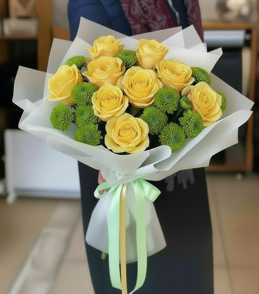 Букет цветов из: Хризантемы и Розы в Новоорске