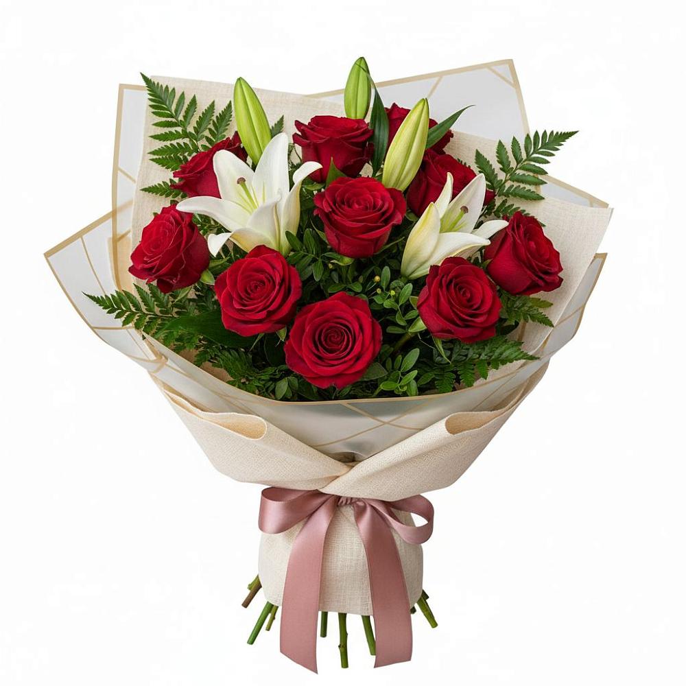 Букет цветов из: Лилии и Розы в Новоорске