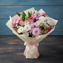 Букет цветов из:  Хризантемы, Альстромерии и Розы в Новоорске