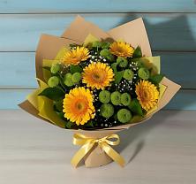 Букет цветов из:  Герберы и Хризантемы в Новоорске