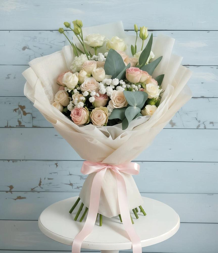 Букет цветов из: Розы и Лизиантусы в Новоорске