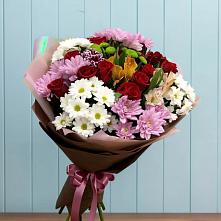 Букет цветов из:  Розы, Хризантемы и Альстромерии в Новоорске