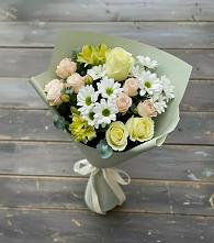Букет цветов из:  Альстромерии, Розы и Хризантемы в Новоорске